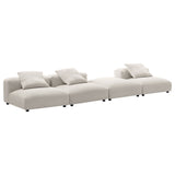 Reed 4-Piece Modular Upholstered Fabric Sectional Sofa in Salt