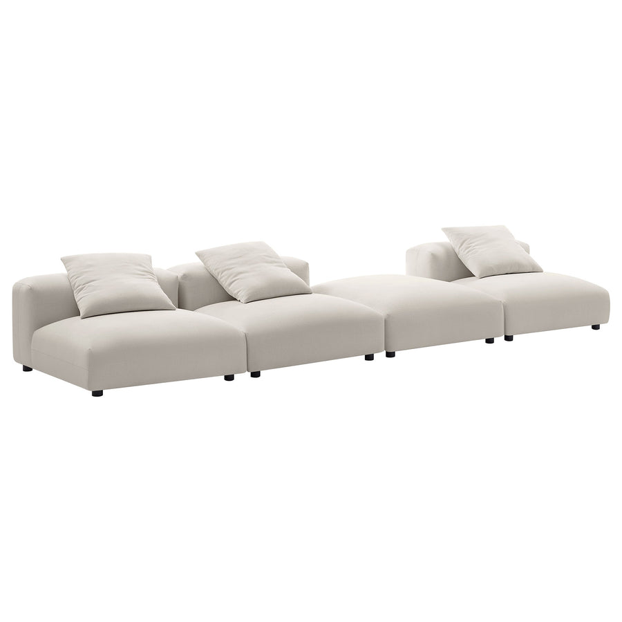 Reed 4-Piece Modular Upholstered Fabric Sectional Sofa in Salt