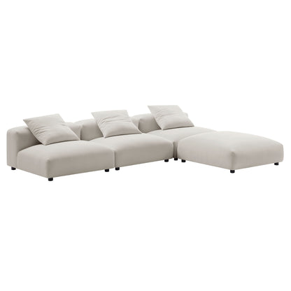 Solace 4-Piece Modular Corduroy Upholstered Sectional Sofa by Furniture for America