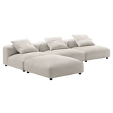 Reed 4-Piece Modular Upholstered Fabric Sectional Sofa in Salt