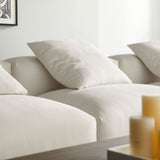 Reed 4-Piece Modular Upholstered Fabric Sectional Sofa in Salt