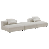 Reed 3-Piece Modular Corduroy Upholstered Sectional Sofa in Almond