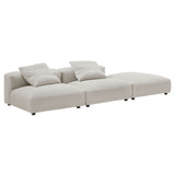Reed 3-Piece Modular Corduroy Upholstered Sectional Sofa in Almond