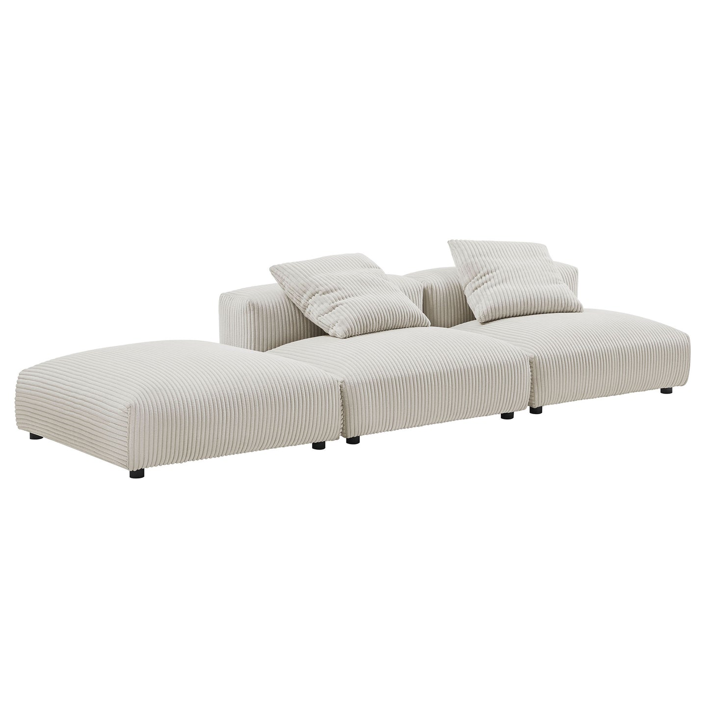 Solace 3-Piece Modular Corduroy Upholstered Sectional Sofa by Furniture for America
