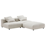 Reed 3-Piece Modular Corduroy Upholstered Sectional Sofa in Almond