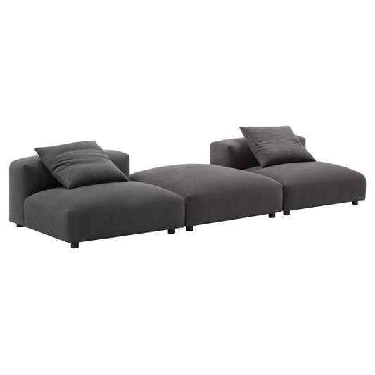 Solace 3-Piece Modular Upholstered Fabric Sectional Sofa by Furniture for America