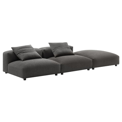 Solace 3-Piece Modular Upholstered Fabric Sectional Sofa by Furniture for America