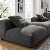 Reed 3-Piece Modular Upholstered Fabric Sectional Sofa in Charcoal