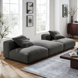 Reed 3-Piece Modular Upholstered Fabric Sectional Sofa in Charcoal