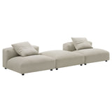 Reed 3-Piece Modular Upholstered Fabric Sectional Sofa in Linen