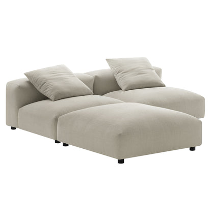 Solace 3-Piece Modular Upholstered Fabric Sectional Sofa by Furniture for America