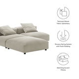 Reed 3-Piece Modular Upholstered Fabric Sectional Sofa in Linen