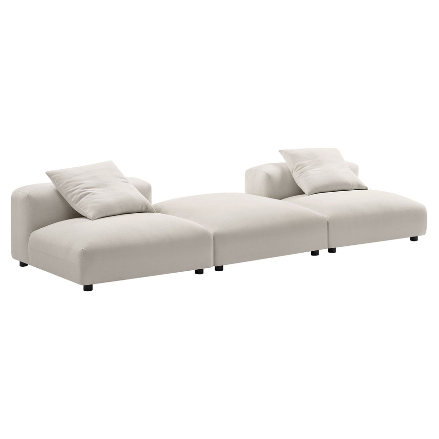 Reed 3-Piece Modular Upholstered Fabric Sectional Sofa in Salt
