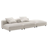 Reed 3-Piece Modular Upholstered Fabric Sectional Sofa in Salt