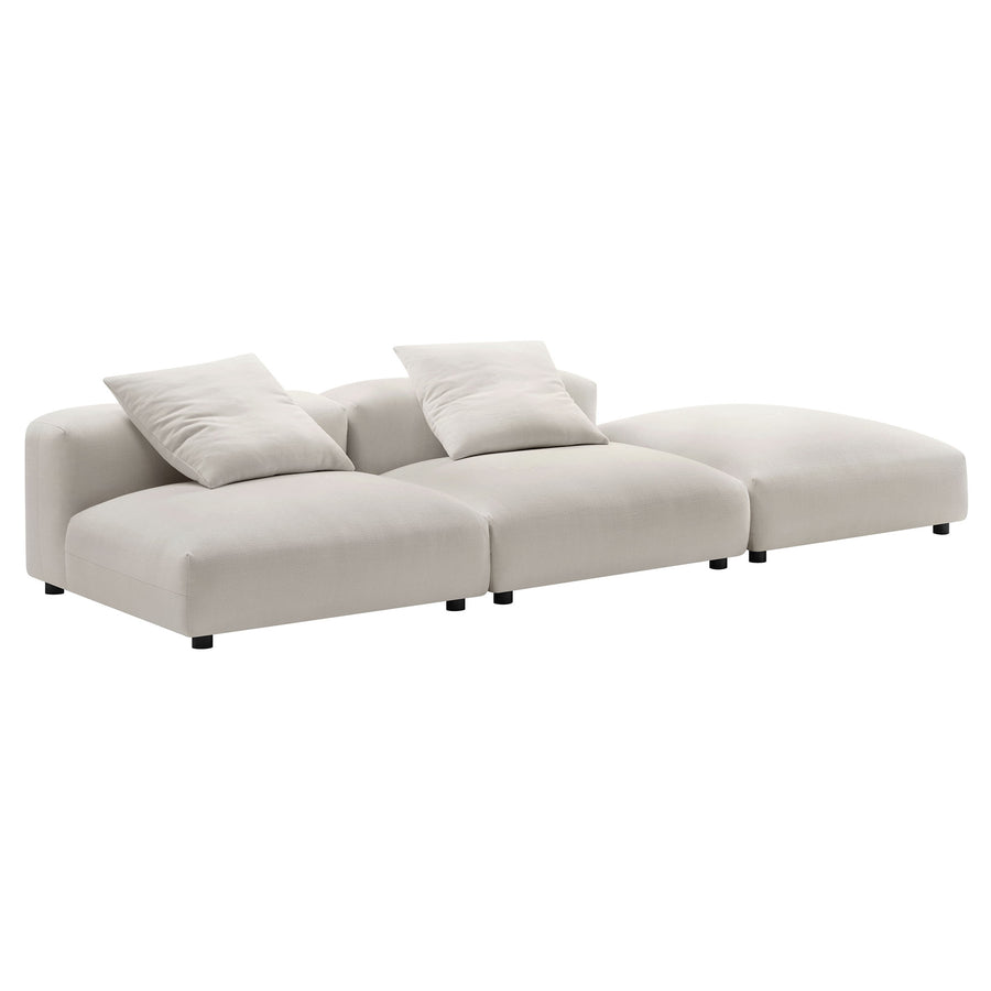 Reed 3-Piece Modular Upholstered Fabric Sectional Sofa in Salt
