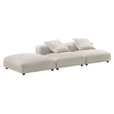Reed 3-Piece Modular Upholstered Fabric Sectional Sofa in Salt