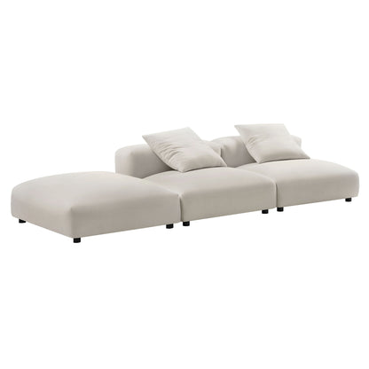 Solace 3-Piece Modular Upholstered Fabric Sectional Sofa by Furniture for America