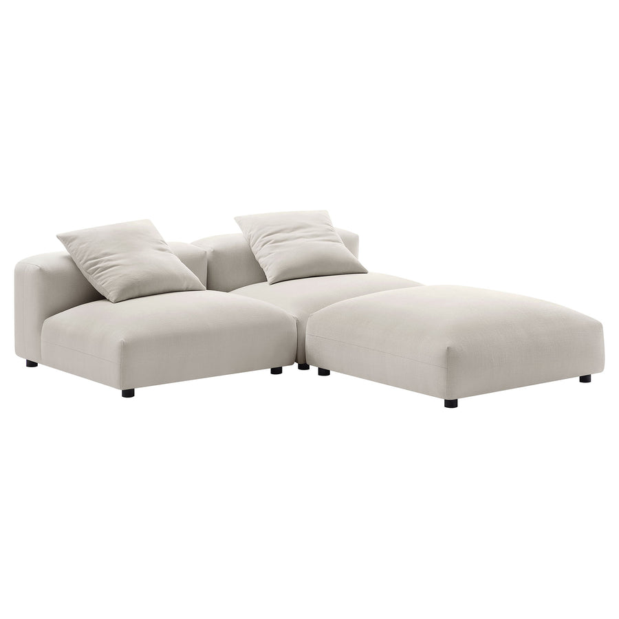 Reed 3-Piece Modular Upholstered Fabric Sectional Sofa in Salt