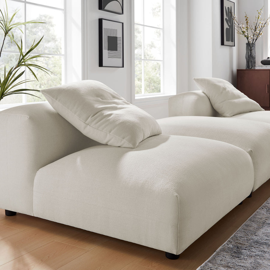 Reed 3-Piece Modular Upholstered Fabric Sectional Sofa in Salt