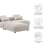 Reed 3-Piece Modular Upholstered Fabric Sectional Sofa in Salt