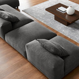 Reed 4-Piece Modular Upholstered Fabric Sectional Sofa With Ottoman in Charcoal