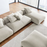 Reed 4-Piece Modular Upholstered Fabric Sectional Sofa With Ottoman in Linen