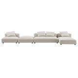 Reed 4-Piece Modular Upholstered Fabric Sectional Sofa With Ottoman in Salt