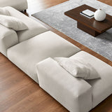 Reed 4-Piece Modular Upholstered Fabric Sectional Sofa With Ottoman in Salt