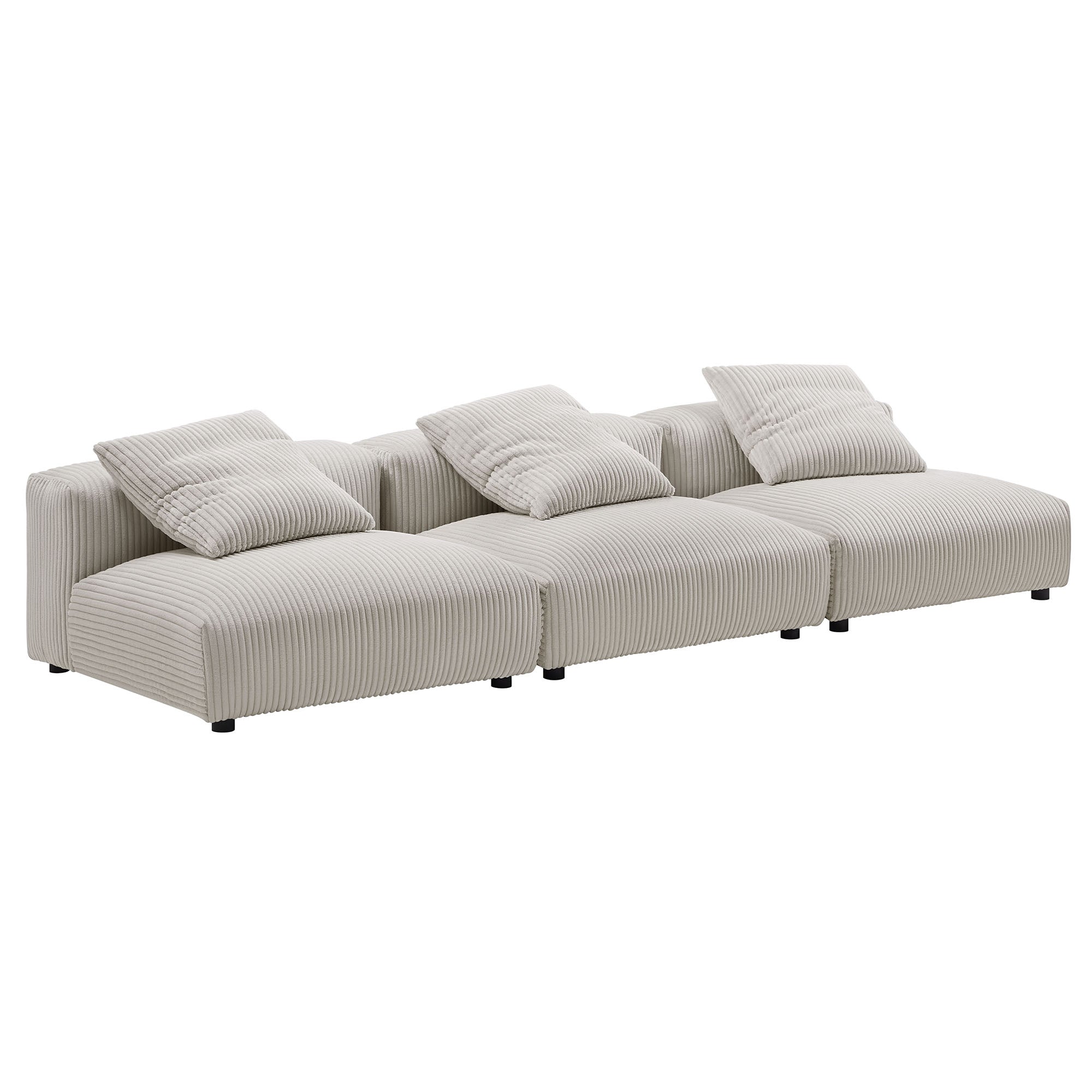 Solace 3-Piece Modular Corduroy Upholstered Sofa by Furniture for America