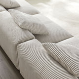 Reed 3-Piece Modular Corduroy Upholstered Sofa in Almond