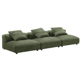 Reed 3-Piece Modular Corduroy Upholstered Sofa in Fern
