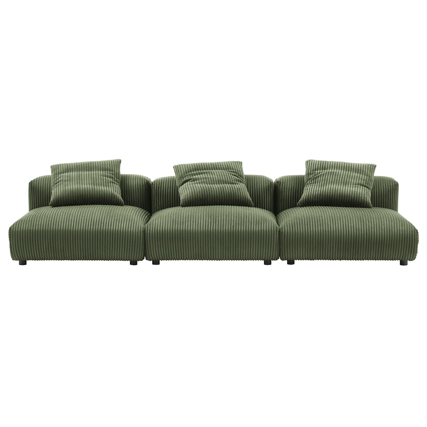 Solace 3-Piece Modular Corduroy Upholstered Sofa by Furniture for America