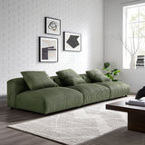 Reed 3-Piece Modular Corduroy Upholstered Sofa in Fern