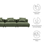Reed 3-Piece Modular Corduroy Upholstered Sofa in Fern
