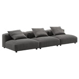Reed 3-Piece Modular Upholstered Fabric Sofa in Charcoal
