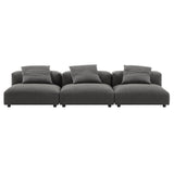 Reed 3-Piece Modular Upholstered Fabric Sofa in Charcoal