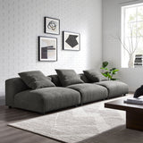 Reed 3-Piece Modular Upholstered Fabric Sofa in Charcoal