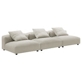 Reed 3-Piece Modular Upholstered Fabric Sofa in Linen