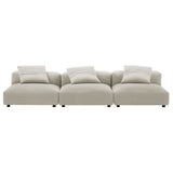 Reed 3-Piece Modular Upholstered Fabric Sofa in Linen