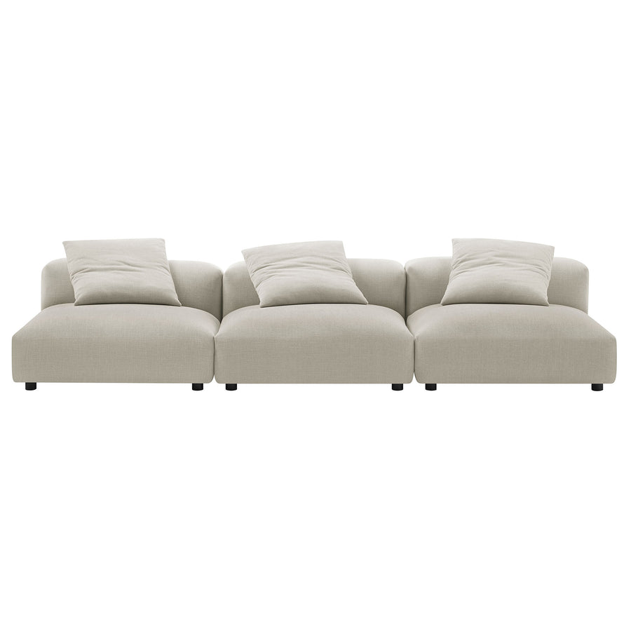 Reed 3-Piece Modular Upholstered Fabric Sofa in Linen