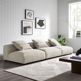 Reed 3-Piece Modular Upholstered Fabric Sofa in Linen