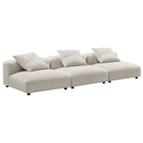 Reed 3-Piece Modular Upholstered Fabric Sofa in Salt
