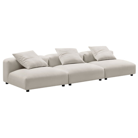 Solace 3-Piece Modular Upholstered Fabric Sofa in Salt