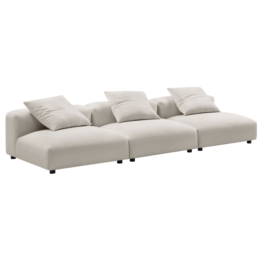Reed 3-Piece Modular Upholstered Fabric Sofa in Salt