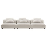 Reed 3-Piece Modular Upholstered Fabric Sofa in Salt