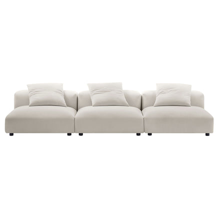 Solace 3-Piece Modular Upholstered Fabric Sofa in Salt
