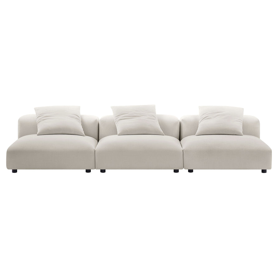 Reed 3-Piece Modular Upholstered Fabric Sofa in Salt