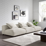 Reed 3-Piece Modular Upholstered Fabric Sofa in Salt