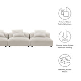 Reed 3-Piece Modular Upholstered Fabric Sofa in Salt