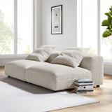 Reed 2-Piece Modular Corduroy Upholstered Sofa in Almond